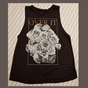 Black rose tank top